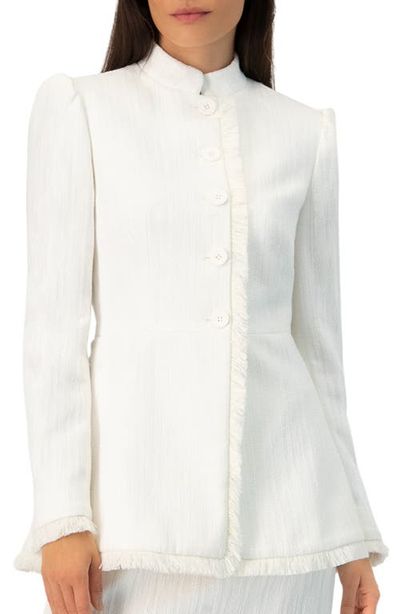IVONNE IVONNE Buttoned Blazer with Fringe Detail