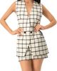 IVONNE IVONNE Check Double Breasted Vest - 1