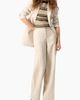 IVONNE IVONNE Chevron Stripe Crochet Knit Top, Short Sleeve Textured Crew Neck - 4
