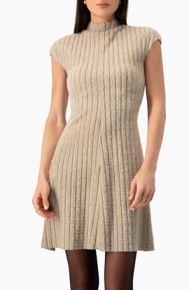 IVONNE IVONNE Chic Cable-knit A-line Dress