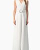 IVONNE IVONNE Clean V-Neck Buckle-Belt Wide-Leg Tailored Jumpsuit - 1