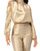IVONNE IVONNE Cold-Shoulder Blouse with Back Bow - 1
