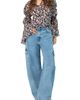 IVONNE IVONNE Collared Long Sleeve Floral Print Blouse - 5