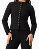 IVONNE IVONNE Collarless Tailored Blazer with Golden Crest Buttons - 1