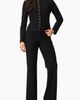 IVONNE IVONNE Collarless Tailored Blazer with Golden Crest Buttons - 4