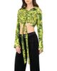IVONNE IVONNE Cropped Animal Print Shirt With Waist tie - 1