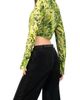 IVONNE IVONNE Cropped Animal Print Shirt With Waist tie - 2