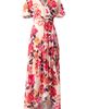 IVONNE IVONNE Crossed V-Neck Wrap Floral Maxi Dress - 5