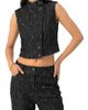 IVONNE IVONNE Distressed Denim Vest - 1