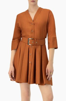 IVONNE IVONNE Dolman Sleeve Solid Dress with Belt