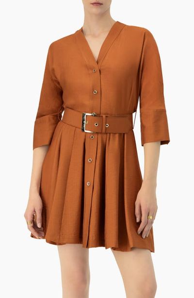 IVONNE IVONNE Dolman Sleeve Solid Dress with Belt