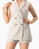 IVONNE IVONNE Double-Breasted Bouclé Blazer Vest - 1