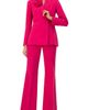 IVONNE IVONNE Double-Breasted Cotton Blazer with Flower Detail - 4