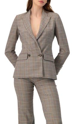 IVONNE IVONNE Double-Breasted Prince of Wales Blazer