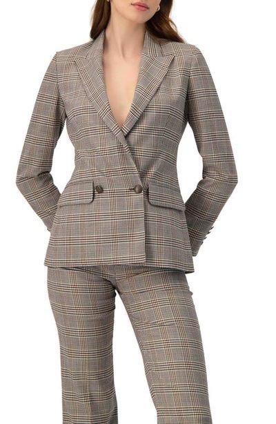 IVONNE IVONNE Double-Breasted Prince of Wales Blazer