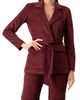 IVONNE IVONNE Faux-Suede Blazer with Waist Tie - 1