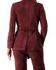 IVONNE IVONNE Faux-Suede Blazer with Waist Tie - 2