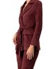 IVONNE IVONNE Faux-Suede Blazer with Waist Tie - 3