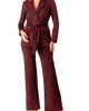 IVONNE IVONNE Faux-Suede Blazer with Waist Tie - 4