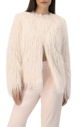 IVONNE IVONNE Fringe Coat with Snap Closures