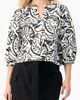 IVONNE IVONNE Graphic Brushstroke Floral Woven V-Neck Blouse - 1