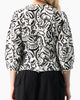IVONNE IVONNE Graphic Brushstroke Floral Woven V-Neck Blouse - 2