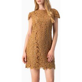 IVONNE IVONNE Guipure Lace Cap-Sleeve Shift Dress