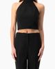 IVONNE IVONNE Halter-Neck crystal-adorned Sleeveless Crop Top - 1