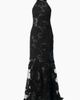 IVONNE IVONNE Halter Floral Lace Mermaid Gown - 5