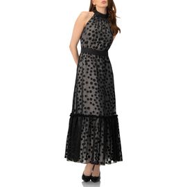 IVONNE IVONNE Halter Neck Polka Dot Maxi Dress
