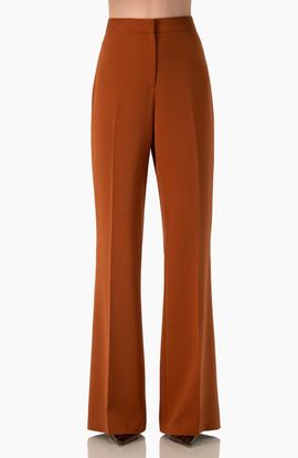 IVONNE IVONNE High-Rise Semi-Flare Trousers