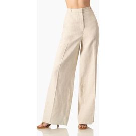 IVONNE IVONNE High-Waist Wide-Leg Linen Tailored Pants