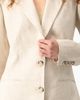 IVONNE IVONNE Linen Tailored Two-Button Blazer - 5