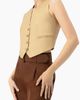 IVONNE IVONNE Linen Vest with Faux Pockets - 3