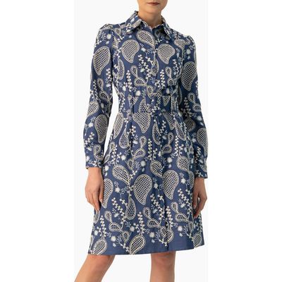 IVONNE IVONNE Long Sleeve A-Line Dress with Floral Embroidery