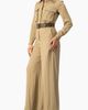IVONNE IVONNE Long Sleeve Button-Front Safari Utility Wide-Leg Jumpsuit - 3