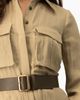 IVONNE IVONNE Long Sleeve Button-Front Safari Utility Wide-Leg Jumpsuit - 4
