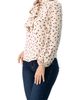 IVONNE IVONNE Long Sleeve Polka Dot Blouse with Neck Tie - 3