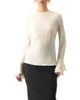 IVONNE IVONNE Long Sleeve Ruffled Cuff Textured Blouse - 1