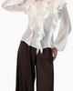 IVONNE IVONNE Long Sleeve Sheer Blouse with Ruffle Detail - 1