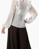 IVONNE IVONNE Long Sleeve Sheer Blouse with Ruffle Detail - 2