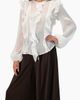 IVONNE IVONNE Long Sleeve Sheer Blouse with Ruffle Detail - 3