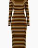 IVONNE IVONNE Long Sleeve Striped Fit-and-Flare Dress - 5