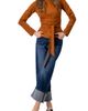 IVONNE IVONNE Long Sleeve Top with Crossed Tie Straps - 5