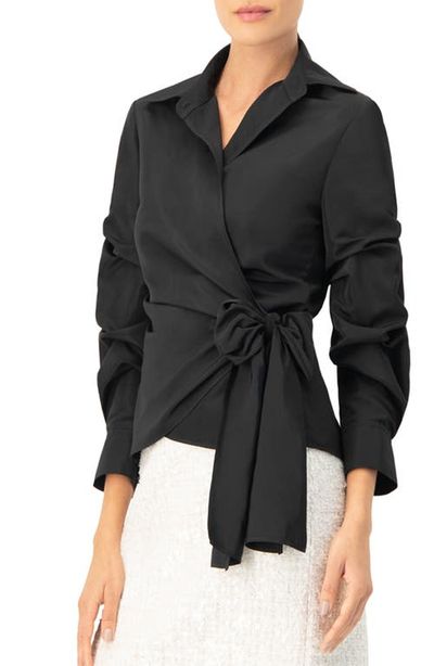 IVONNE IVONNE Long Sleeve Wrap Shirt