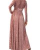 IVONNE IVONNE Long Velvet Pleated V-Neck Dress - 2