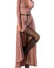 IVONNE IVONNE Long Velvet Pleated V-Neck Dress - 4