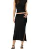 IVONNE IVONNE Midi Knit Skirt with Side Slits - 4
