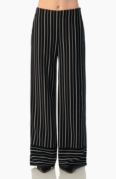IVONNE IVONNE Pinstripe High-Waist Wide-Leg Relaxed Trousers