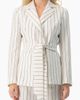 IVONNE IVONNE Pinstripe Self-Tie Belted Wrap Tailored Blazer - 1
